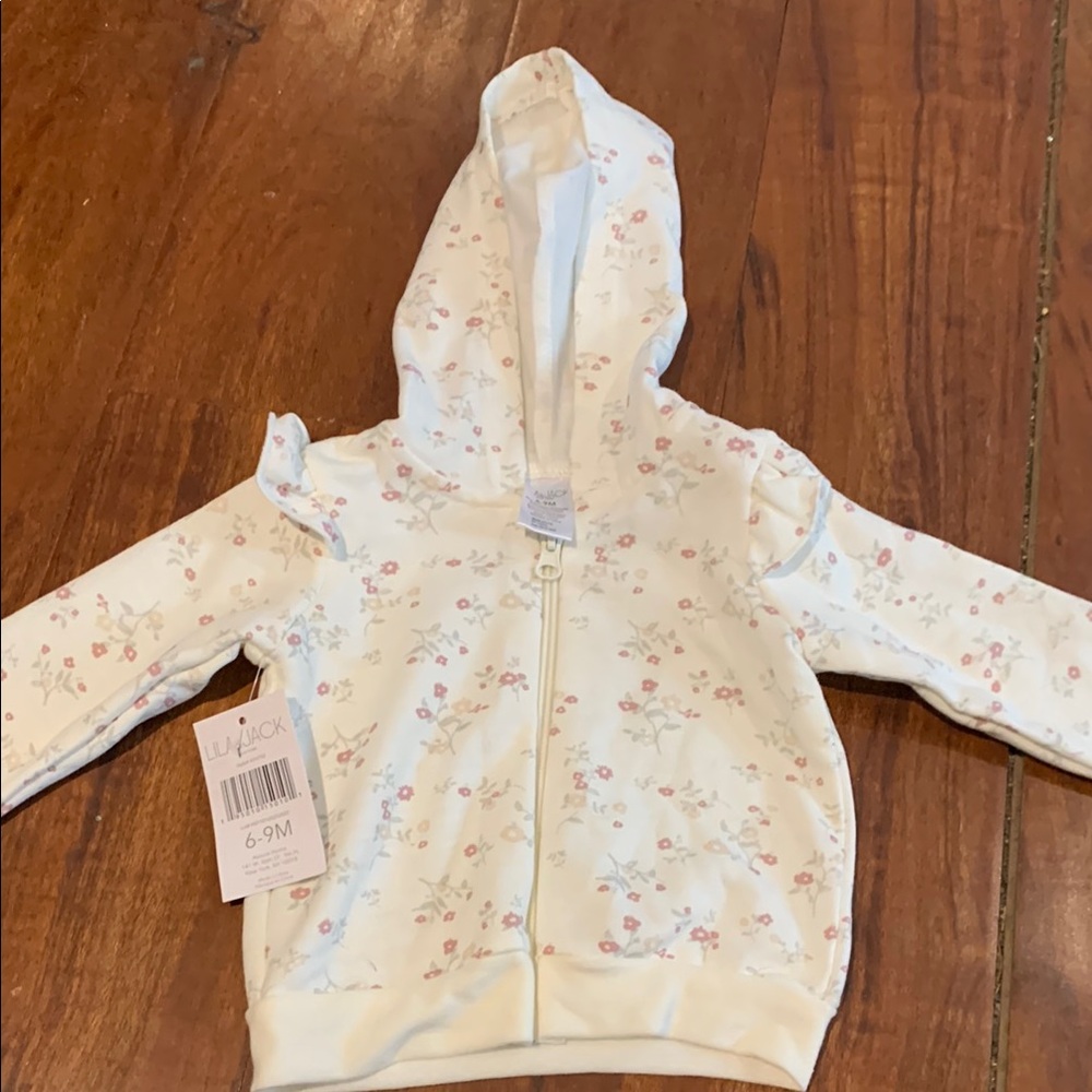 Luvable Friends Floral Hoodie - Cream